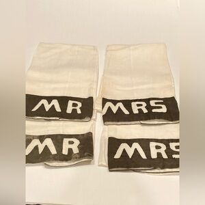 Vintage Homemade Marriage Hand Towels Mr Mrs Matching Towel Set Bridal Gift